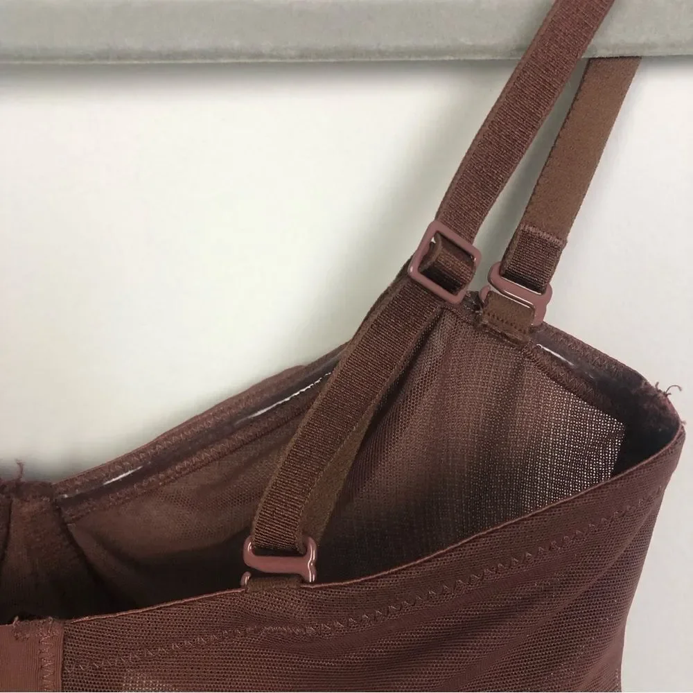 SKIMS | NEW Ultrafine Mesh Convertible Bra in Mahogany Women’s Size 30B - Picture 10 of 12